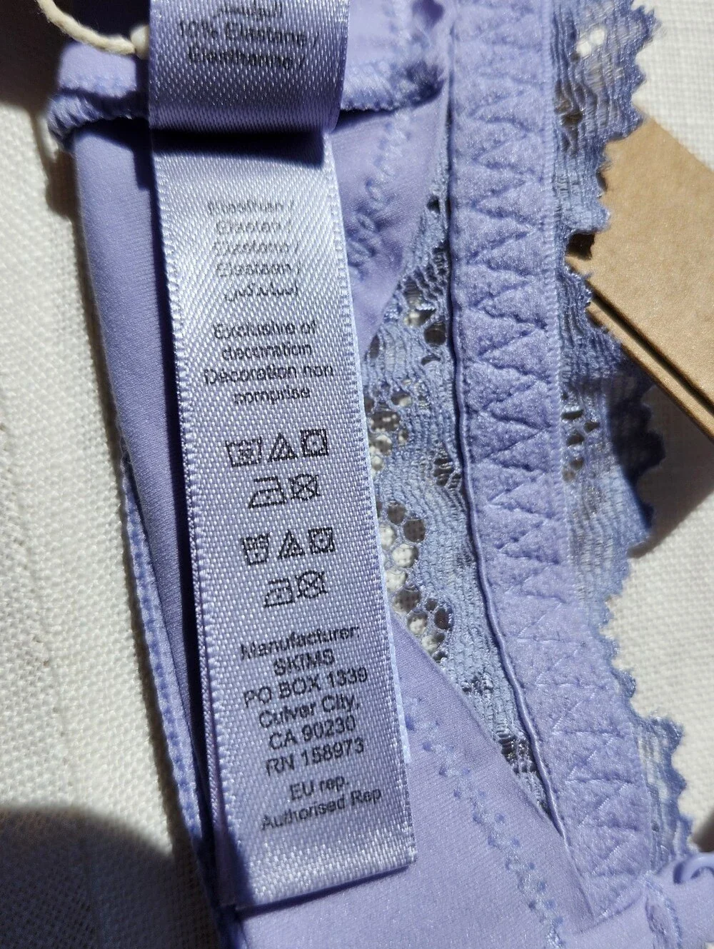 SKIMS Fits Everybody Lace-Trim Bralette in Color: Jupiter Sz Large - Picture 13 of 14